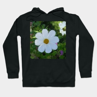 Innocence - White Summer Flower - Watercolor Floral Hoodie